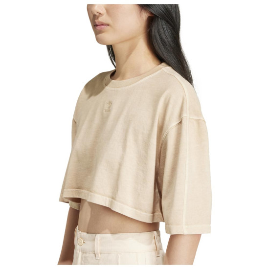 Adidas Γυναικεία κοντομάνικη μπλούζα Essentials+ Crop Tee